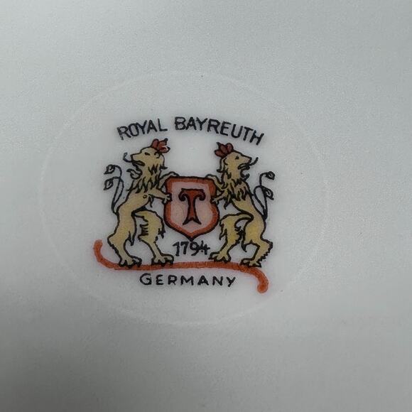 Royal Bayreuth Bread Plates 6.5" Pink Rose Platinum Rim Roped Edge Lot of 12 - Picture 5 of 6